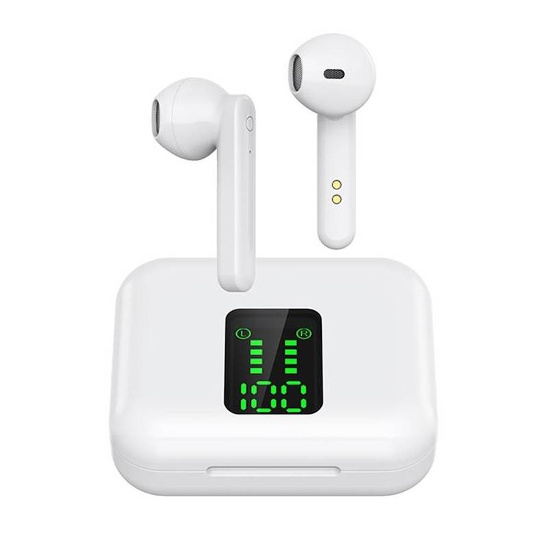 Ecouteurs Bluetooth 5.0 Sans Fil Avec Boîtier De Charge Et Affichage LED Blanc YONIS-0