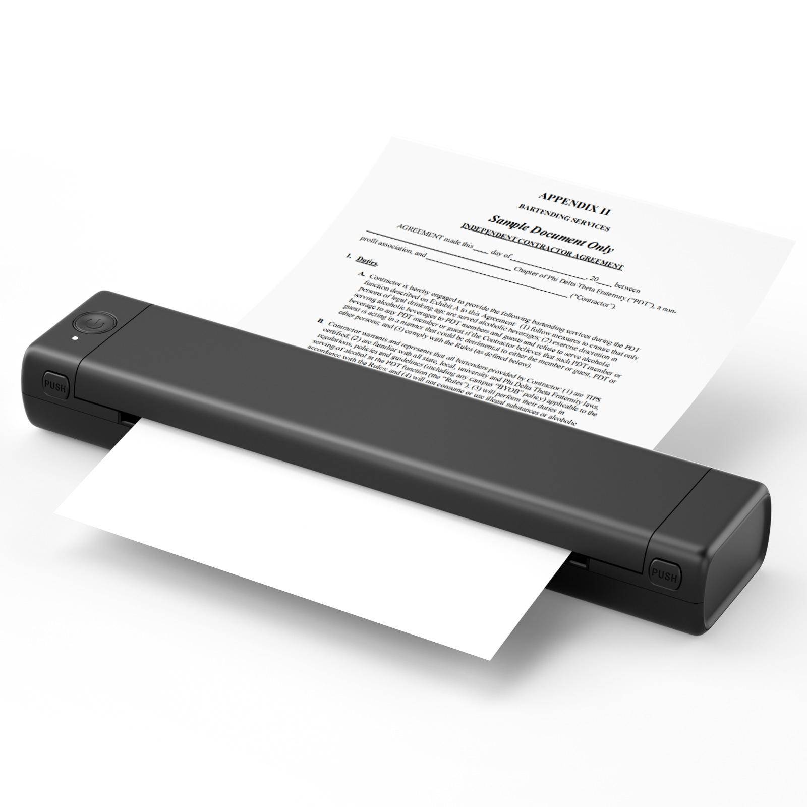 Mini Imprimante Thermique Bluetooth Portable Haute Résolution 203DPI 13MM/S Noir A4 Version YONIS-0