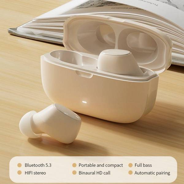 Ecouteurs Bluetooth Sans Fil AI Réduction De Bruit Audio Hi-Res 36Hrs Autonomie Beige YONIS