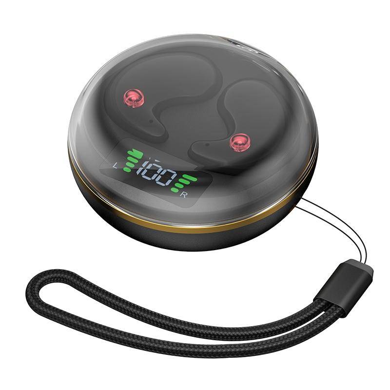 Ecouteurs Bluetooth Stéréo Invisibles Avec Compartiment De Charge - Noir - Yonis-1