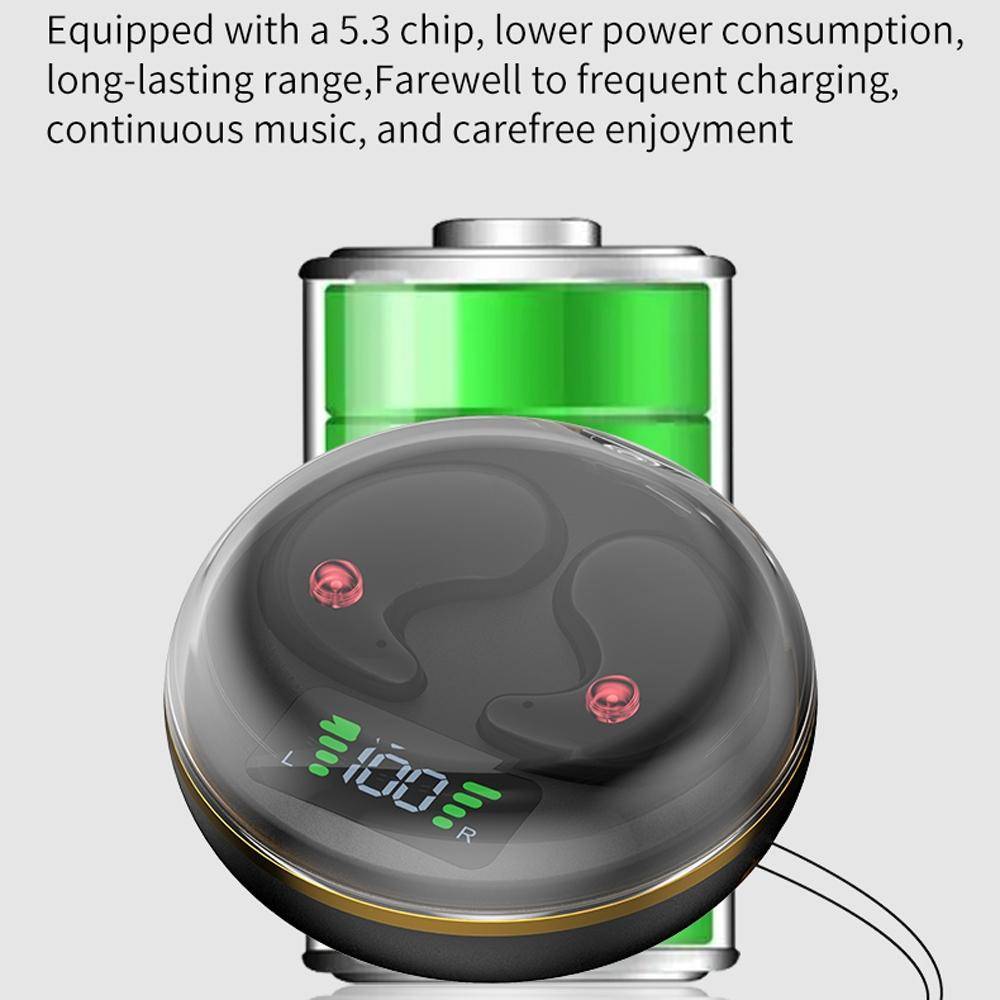 Ecouteurs Bluetooth Stéréo Invisibles Avec Compartiment De Charge - Noir - Yonis-2