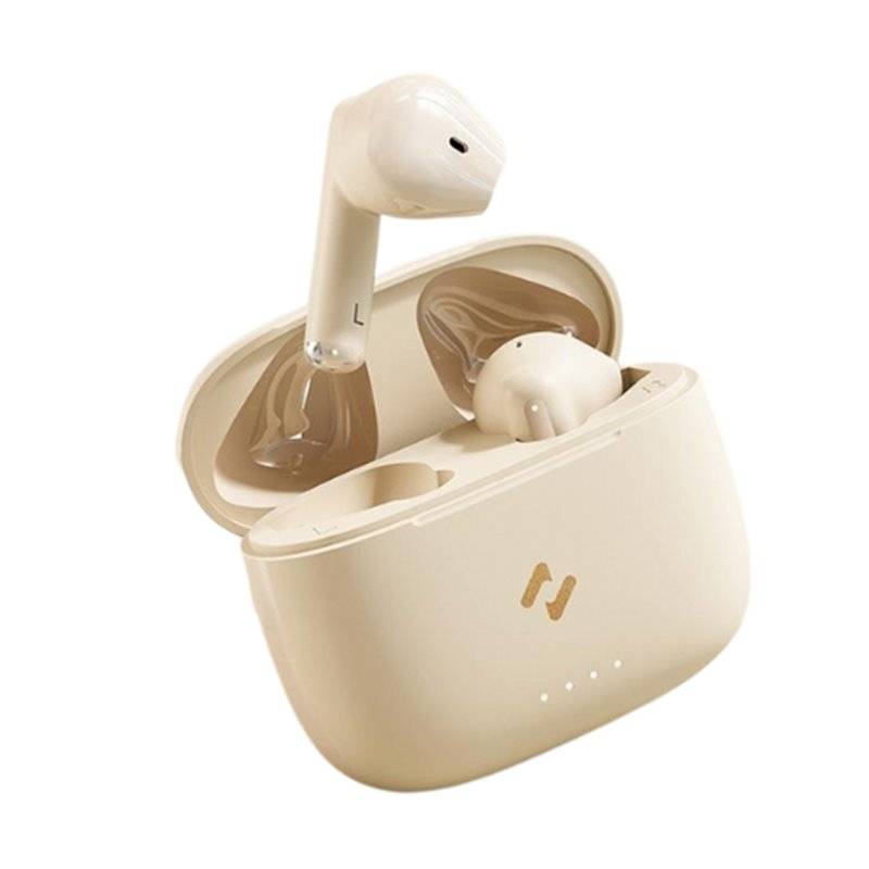 Ecouteurs Bluetooth Autonomie Longue Réduction Bruit Sans Fil Haute Qualité Or Blanc YONIS-0