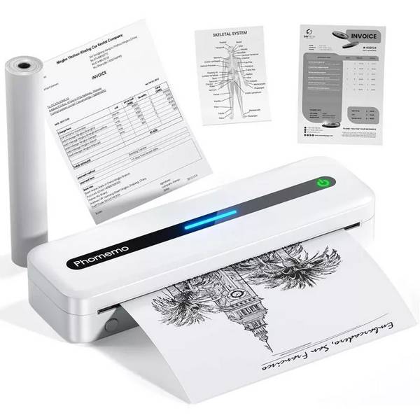 Mini Imprimante Thermique Portable Sans Fil A4 300dpi Pour Tous Vos Besoins Blanc YONIS