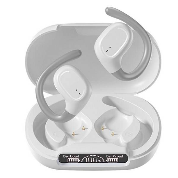 Ecouteurs Bluetooth Sport Etanche Avec Affichage LED Et Son Hifi 96H Autonomie Blanc YONIS