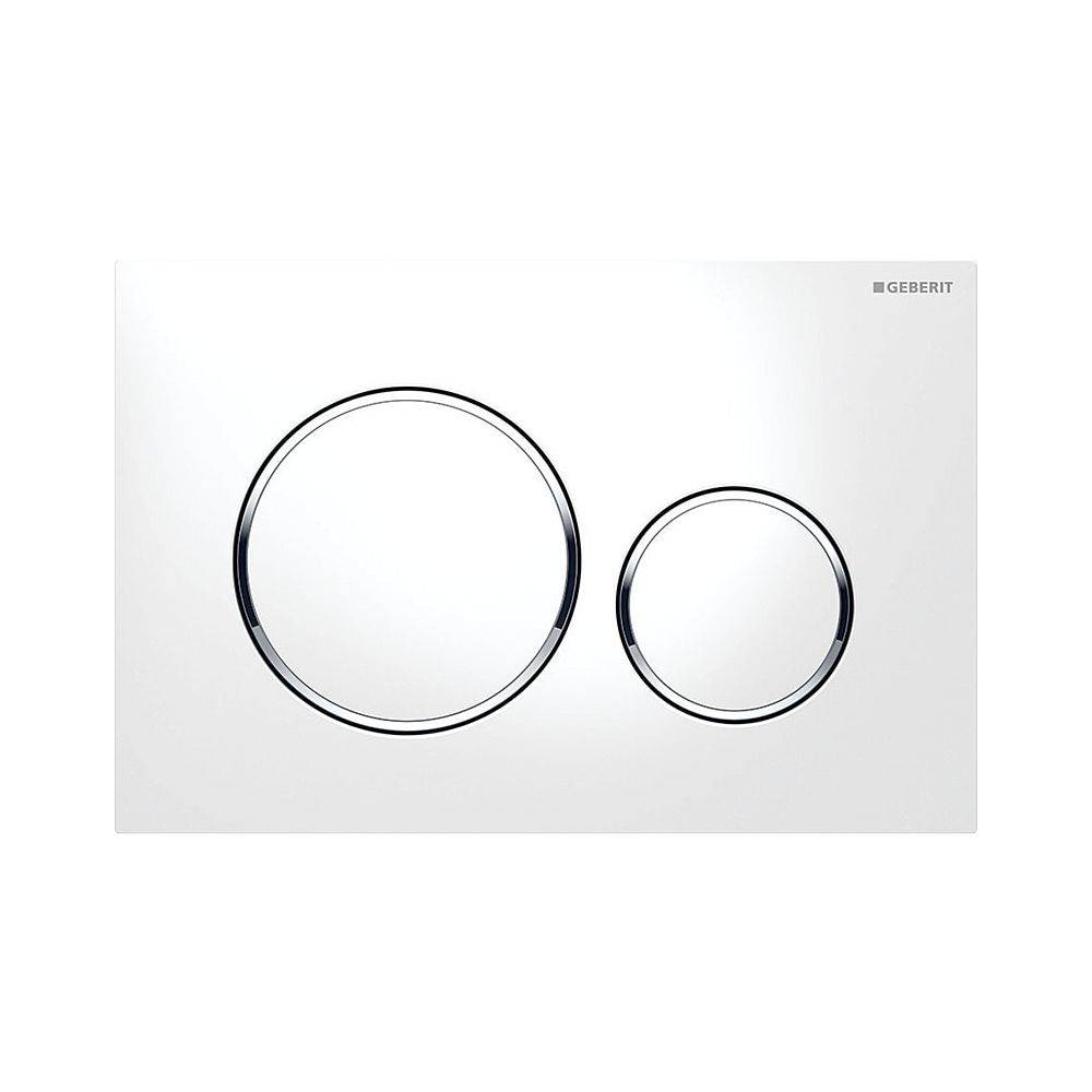 Plaque de déclenchement 3/6L Geberit Sigma20-blc/Chr Brillan