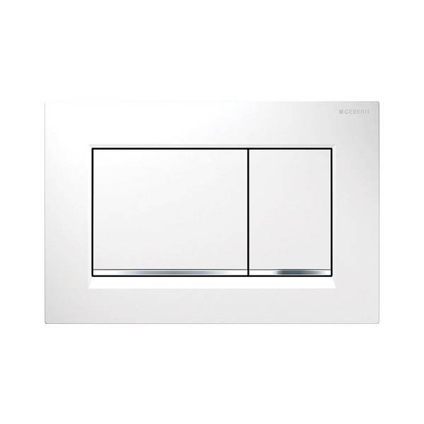 Plaque de déclenchement 3/6L Geberit Sigma20-Blanc/Chromé Br