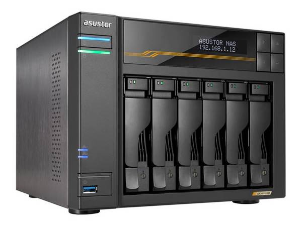 ASUSTOR LOCKERSTOR 6 GEN 3 AS6806T NAS 6 baies AMD Ryzen Embedded V3C14 16Go ECC DDR5 10 GbE x2 - 5 GbE x2 - USB x2 - 4x
