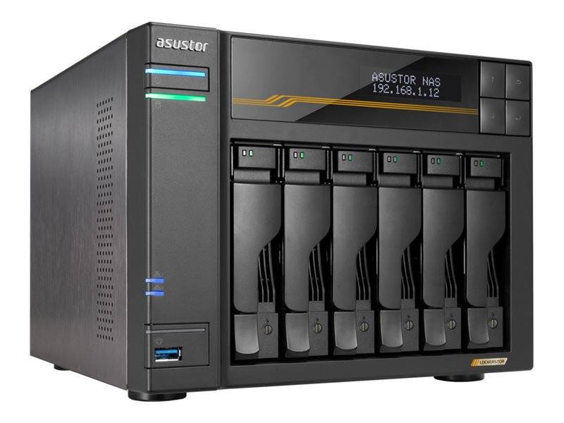ASUSTOR LOCKERSTOR 6 GEN 3 AS6806T NAS 6 baies AMD Ryzen Embedded V3C14 16Go ECC DDR5 10 GbE x2 - 5 GbE x2 - USB x2 - 4x-0