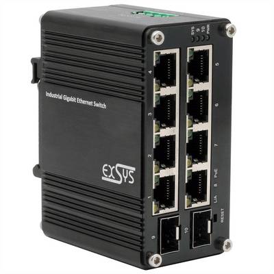 EXSYS EX-62035MPoE-SFP Mini commutateur industriel 8+2 ports Gigabit SFP PoE+, géré par le Web-4