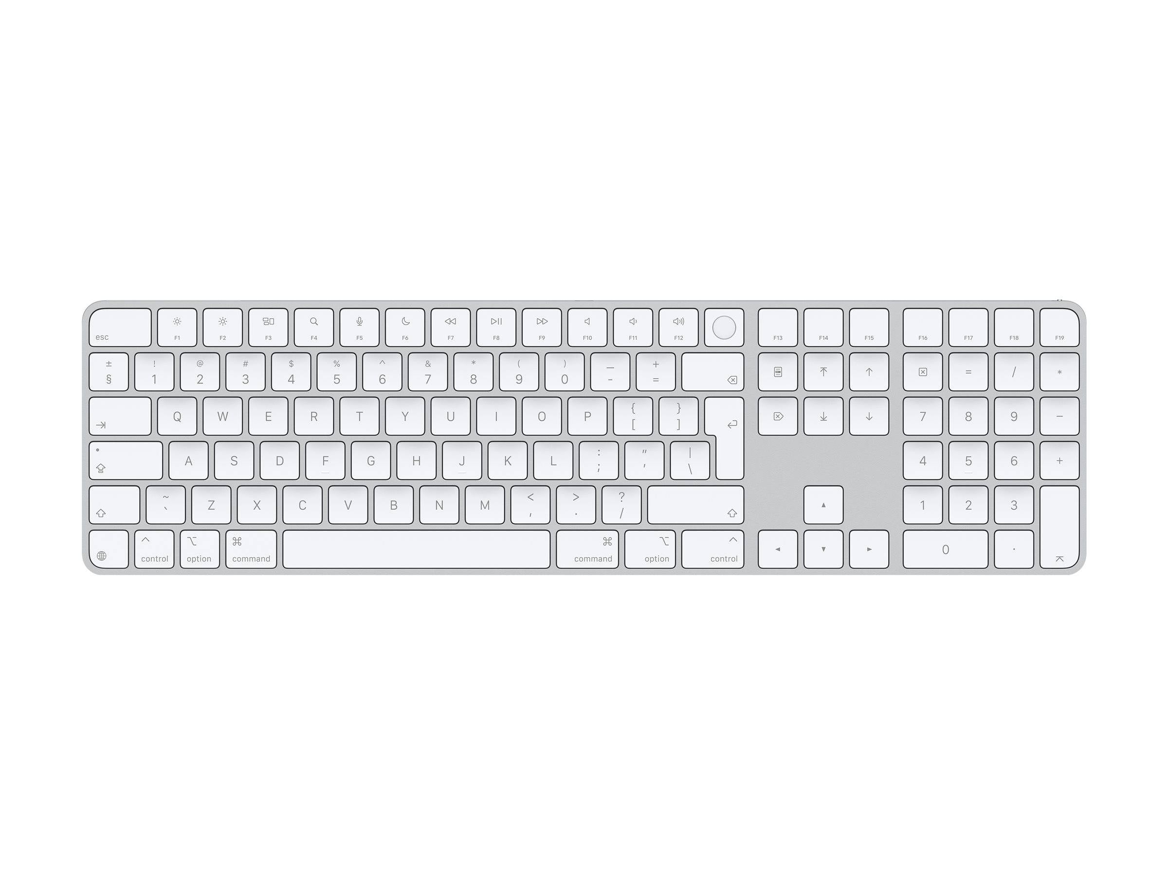 Apple Magic, Avec fil &sans fil, USB + Bluetooth, QWERTY, Blanc-0