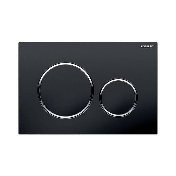 Plaque de déclenchement 3/6L Geberit Sigma20-Noir/Chr Brilla