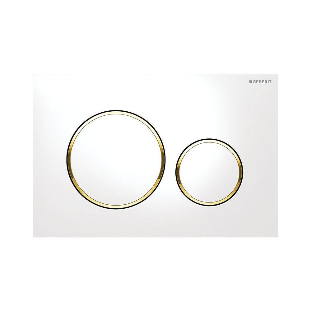 Plaque de déclenchement 3/6L Geberit Sigma20-blanc/Doré