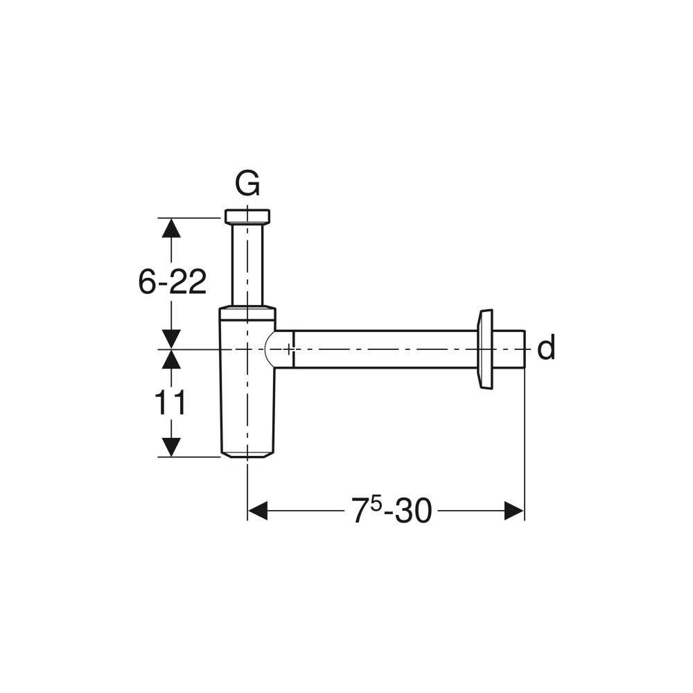 Siphon à tube plongeur pour lavabo- GEBERIT - 151.035.21.1-3