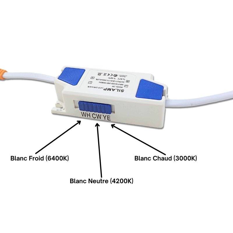 Spot LED Encastrable Carré BLANC 6W CCT - 3000K/4000K/6500K - SILAMP-3