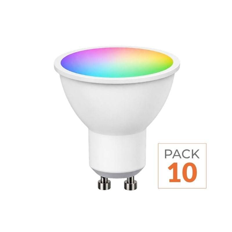 Ampoule LED Connectée Wifi GU10 4.5W RGBW - Pack de 10 - SILAMP-0