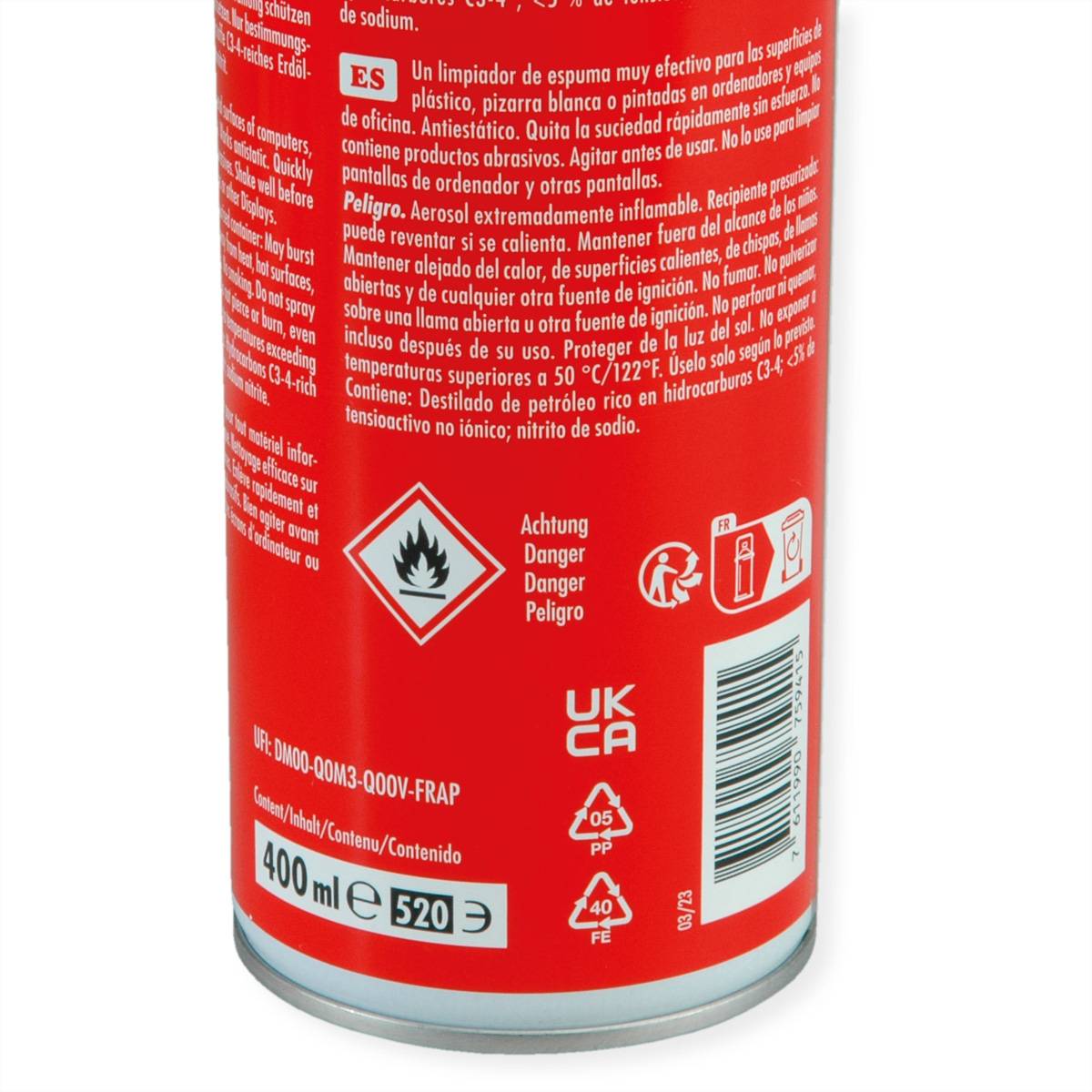 ROLINE Mousse de nettoyage antistatique, 400 ml-4