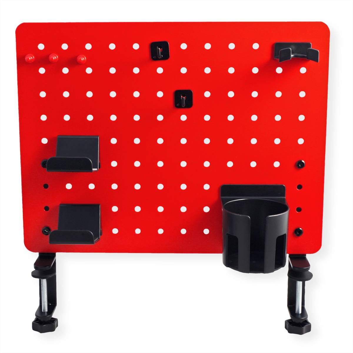 VALUE Panneau perforé, fixation par pince, rouge-2