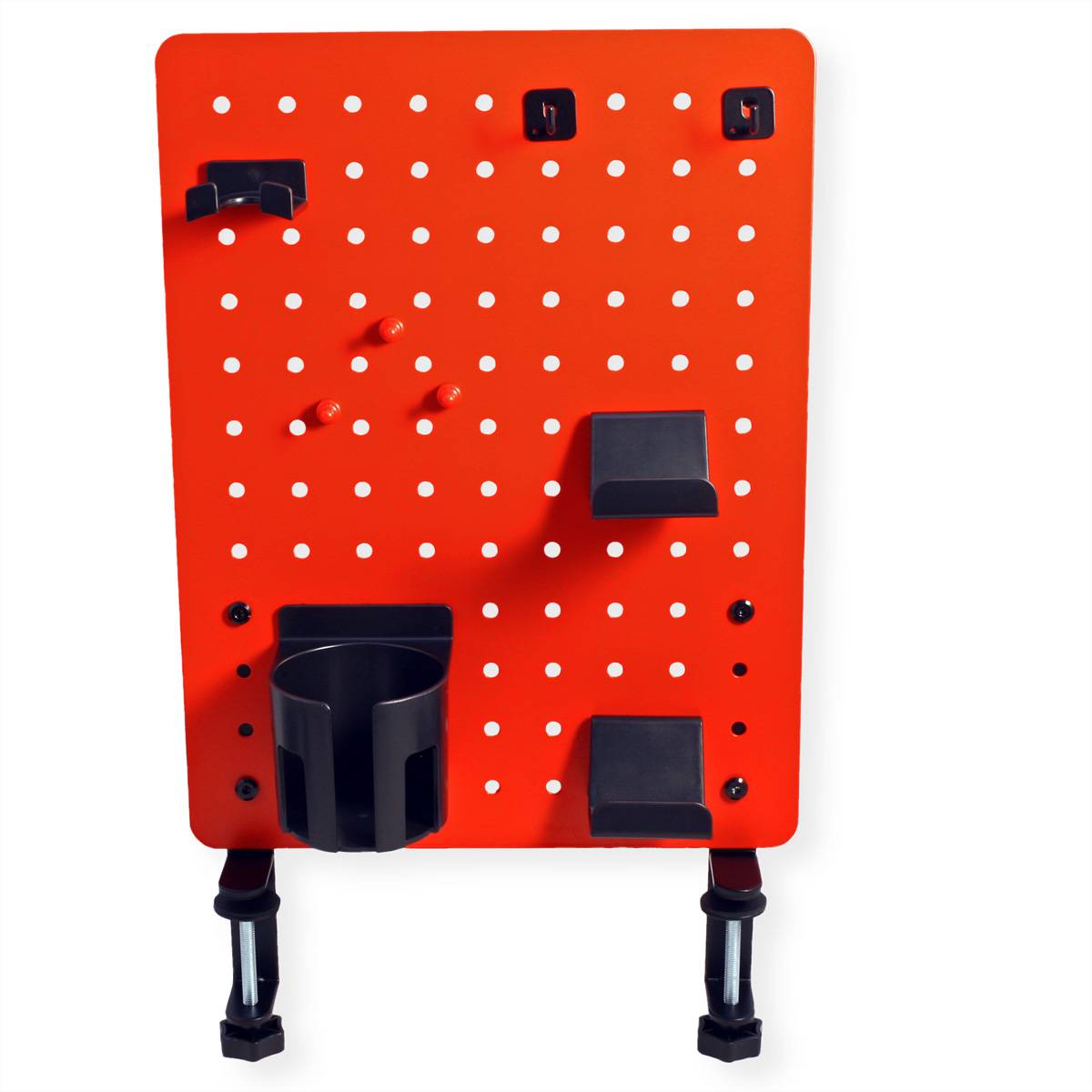 VALUE Panneau perforé, fixation par pince, rouge-3