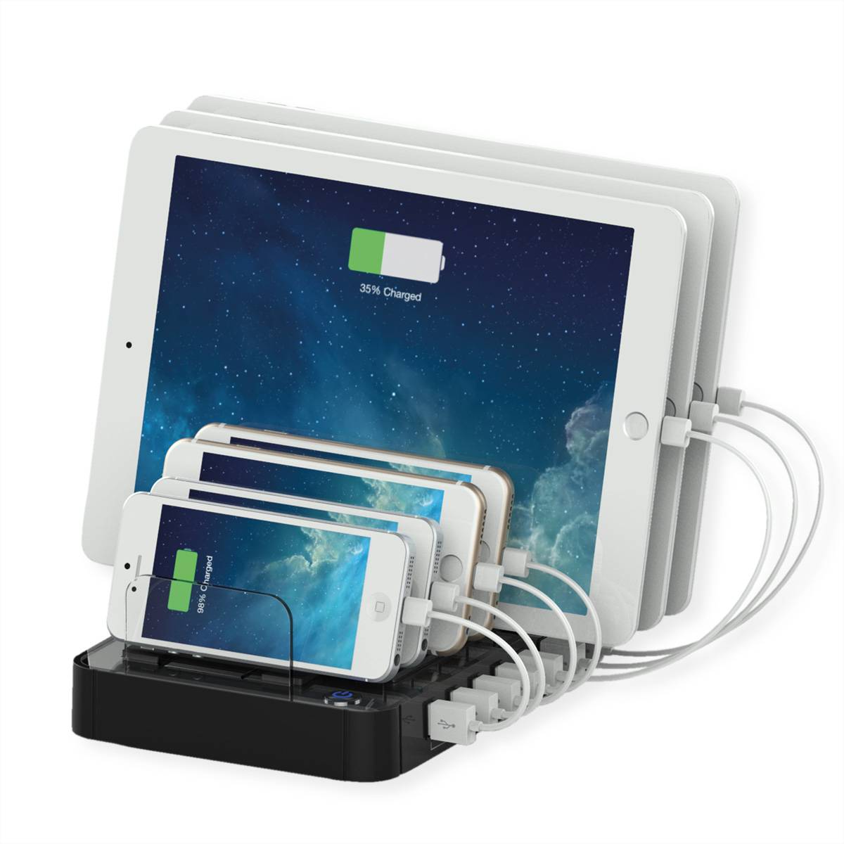 Roline Station de charge USB 12 W USB Smart IC noir pour prise murale-2