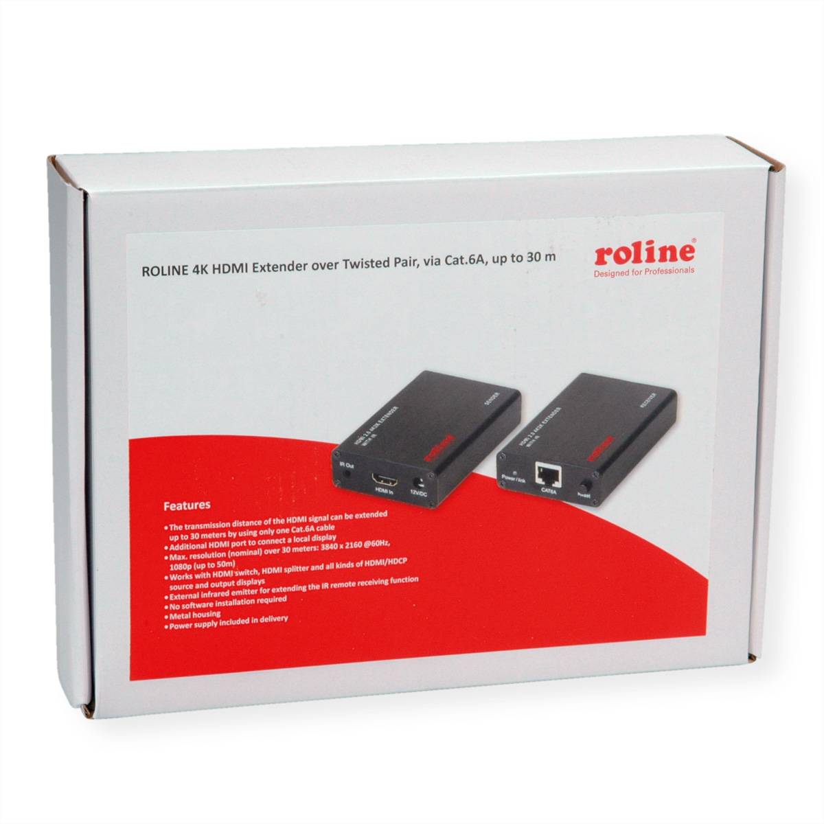ROLINE Prolongateur HDMI A/V via Cat.6A, 4K@60Hz, 30m/45m-4