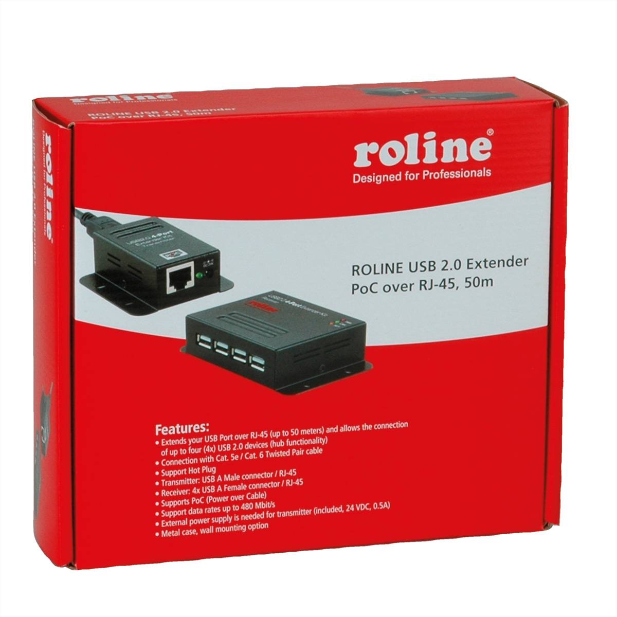 ROLINE Rallonge USB 2.0 à partir de RJ45, 4x USB, max. 50m-2