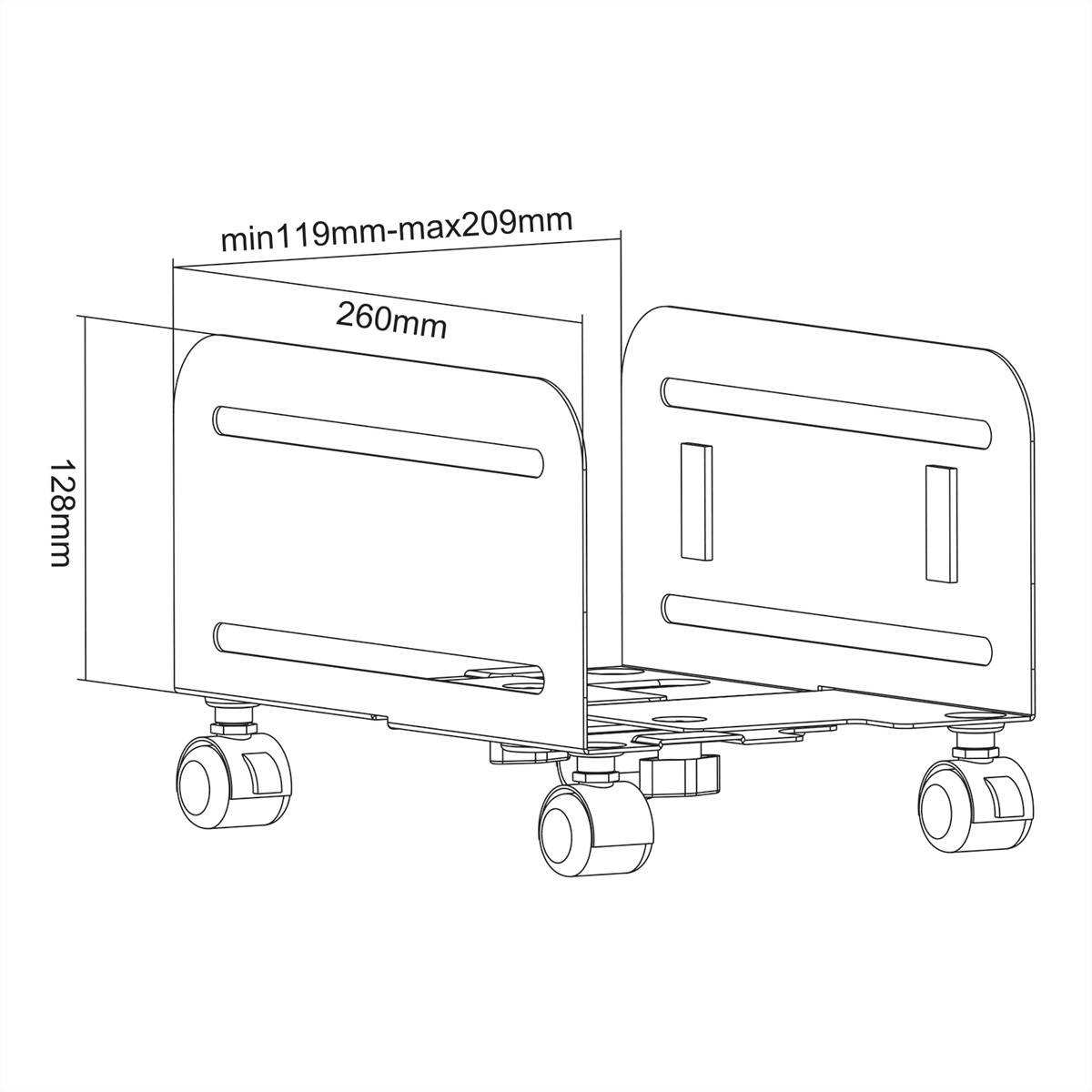 VALUE Support PC roulant, noir-1