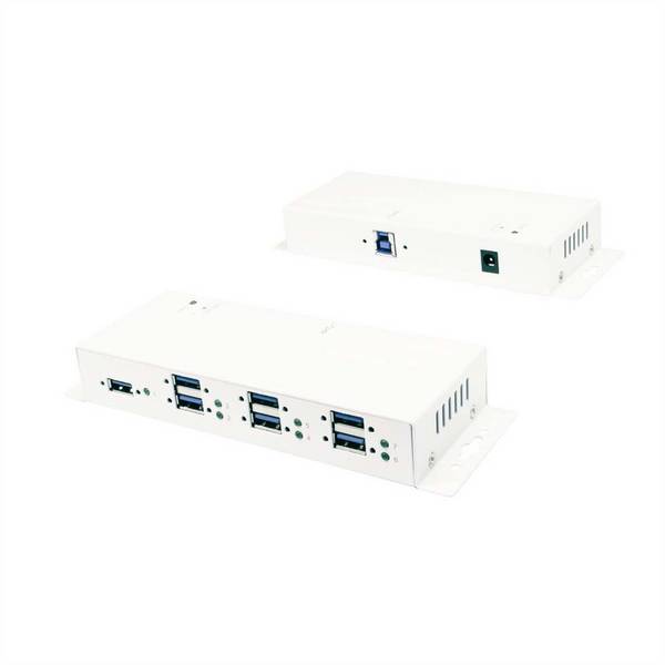 Exsys EXSYS EX-1189HMVS-3W 7 Port USB 3.2 Gen1 Hub USB blanc