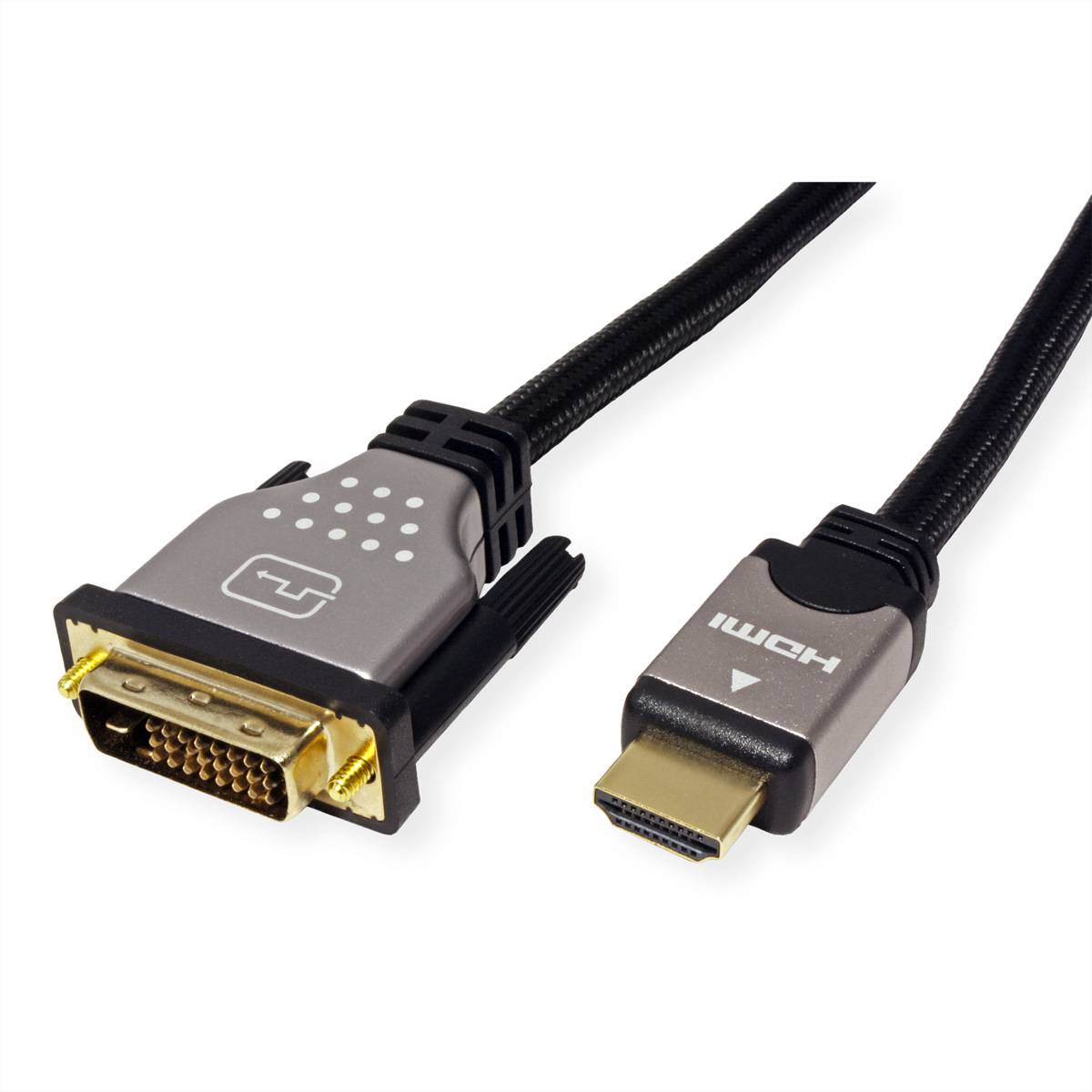 ROLINE Câble pour écran DVI (24+1) - HDMI, M/M, noir / argent, 10 m-3