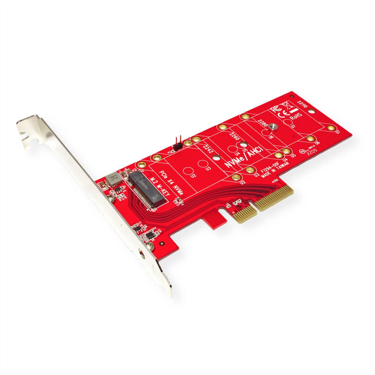 ROLINE PCIe Adaptateur, PCIe 4.0 x4 3.3V5A, pour PCIe-NVMe M.2 110mm SSD-1