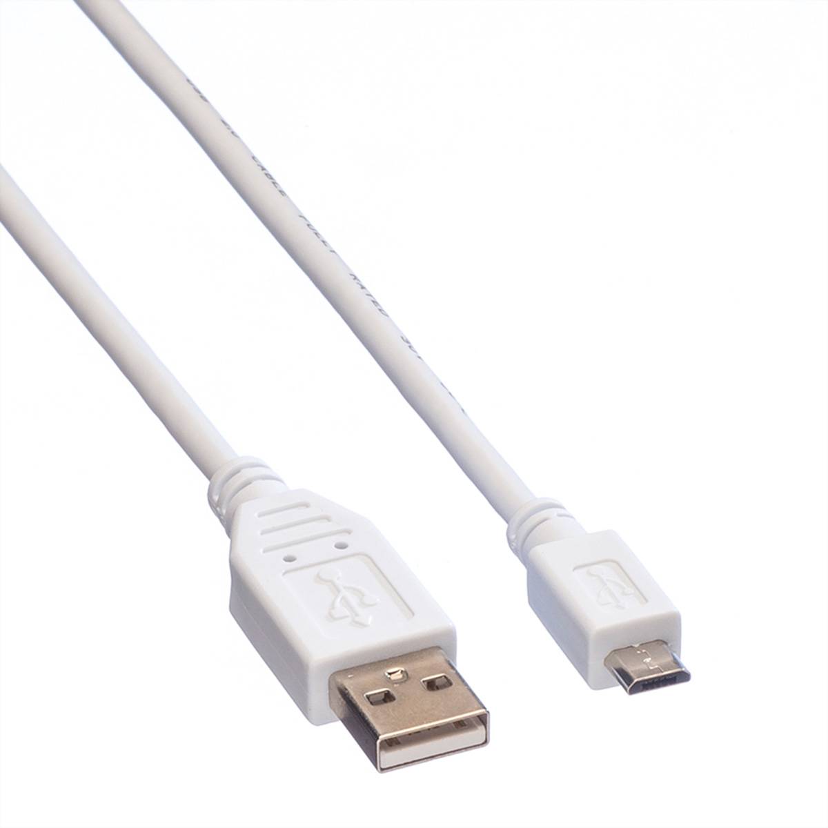 VALUE Câble USB 2.0, USB A mâle - Micro USB B mâle, blanc, 1,8 m-2