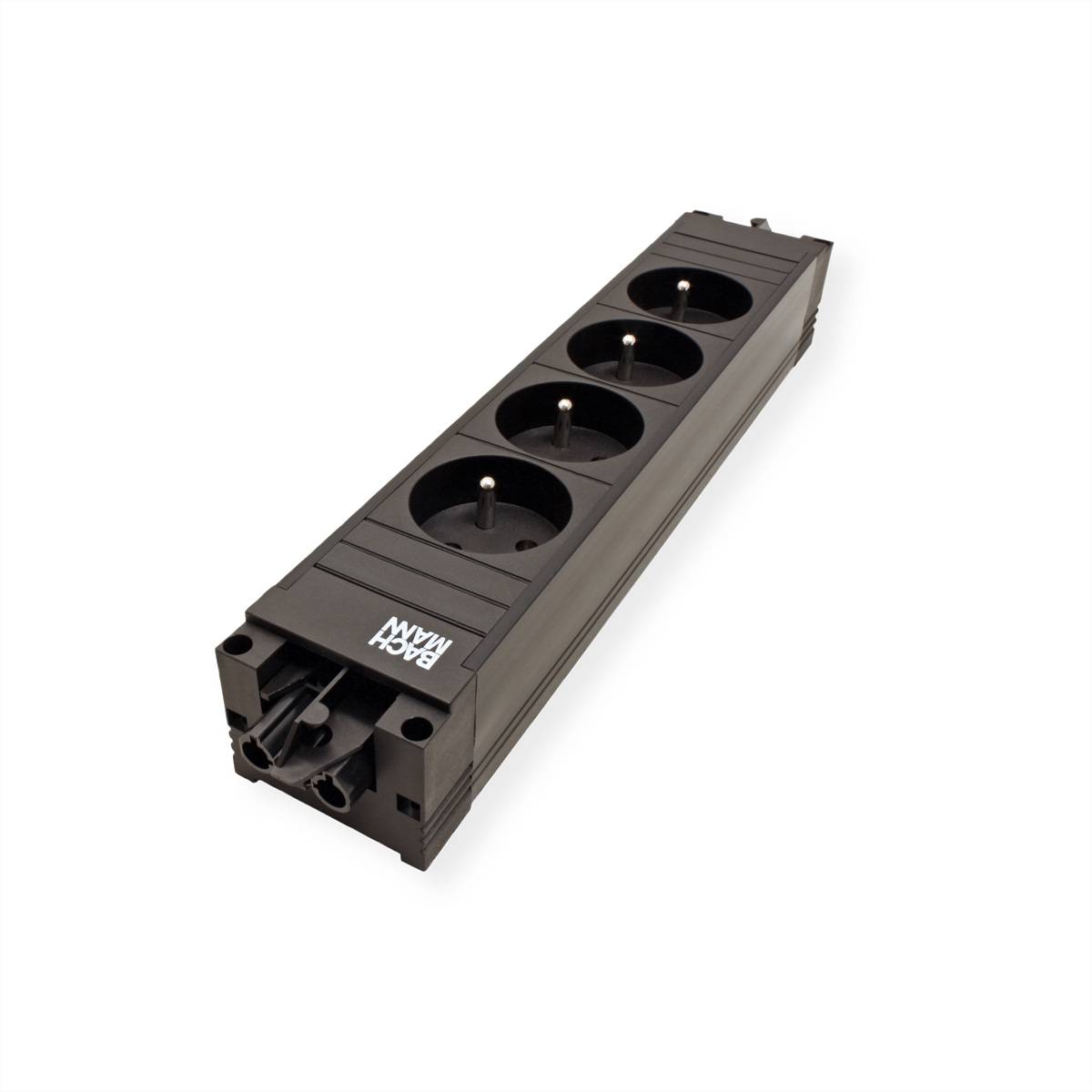 BACHMANN STEP BASE 4xUTE GST18, CEE 7/7 fiche de contact de protection C19 1m, noir-2