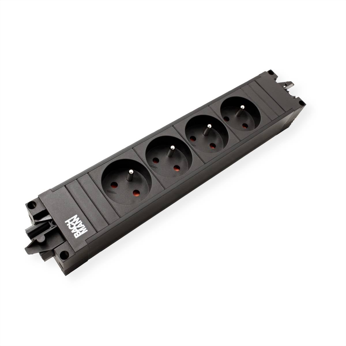 BACHMANN STEP BASE 4xUTE GST18, CEE 7/7 fiche de contact de protection C19 1m, noir-3