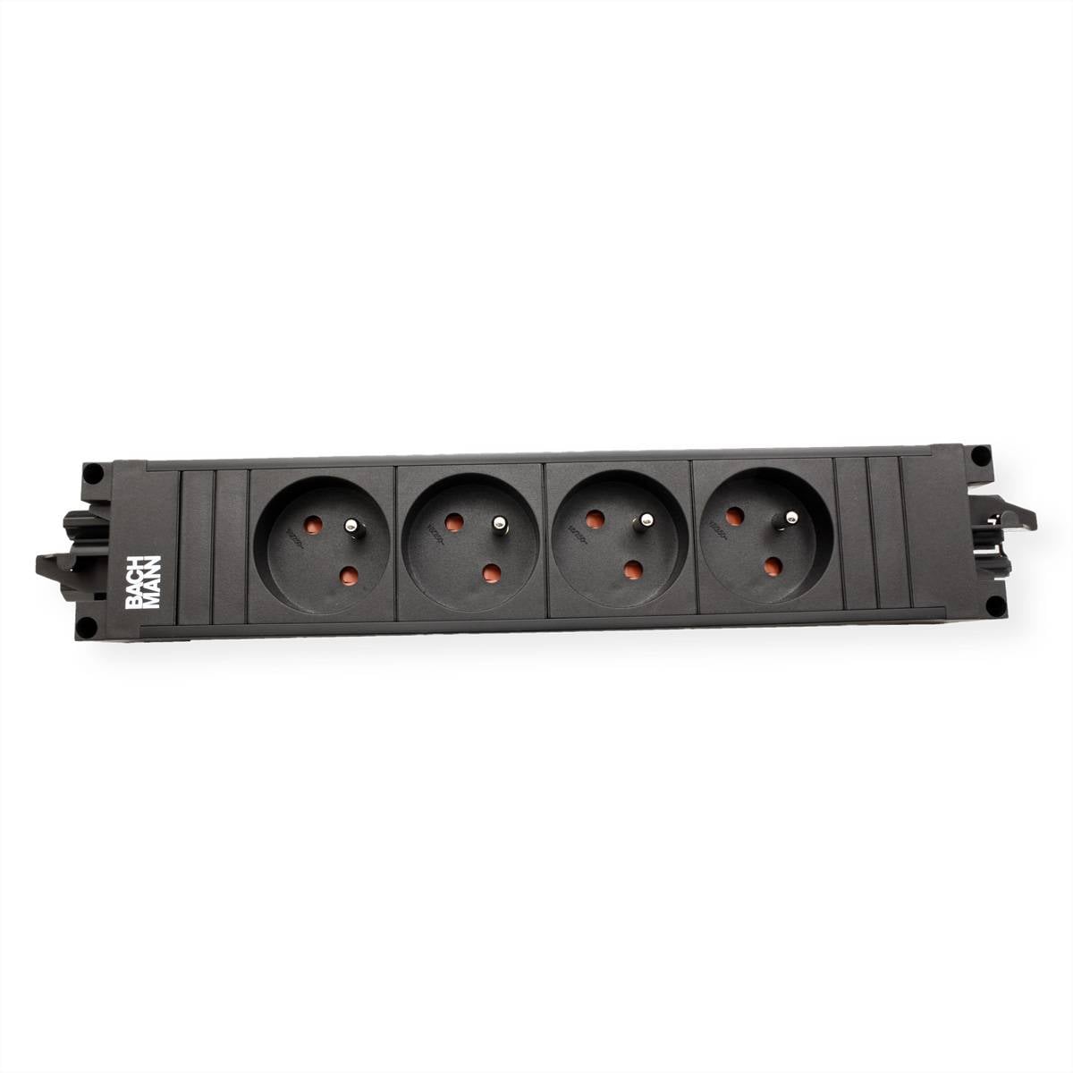 BACHMANN STEP BASE 4xUTE GST18, CEE 7/7 fiche de contact de protection C19 1m, noir-4