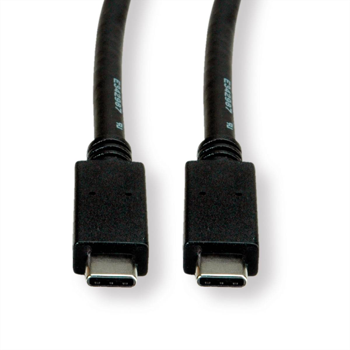 ROLINE Câble USB 3.2 Gen 2, avec PD (Power Delivery), avec Emark, C-C, M/M, noir, 1 m-3