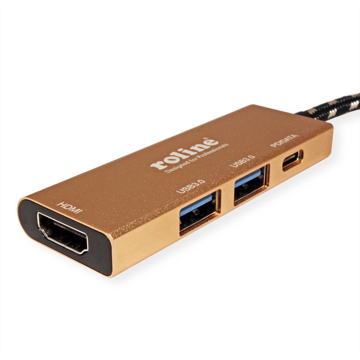 ROLINE GOLD Station d'accueil USB-C, 4K HDMI, 2 ports USB 3.2 Gen 1, 1x USB type C PD (Power Delivery)-3