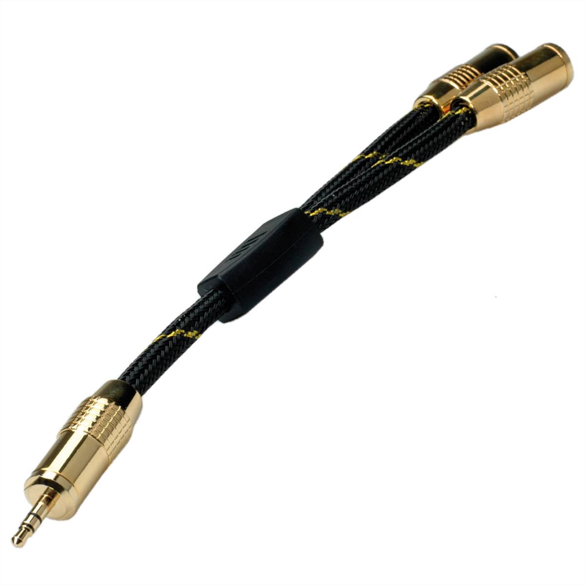ROLINE GOLD Adaptateur stéréo 3,5mm (1x M, 2x F), 0,15m-2