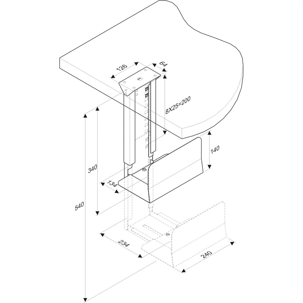 ROLINE Support PC argent-1
