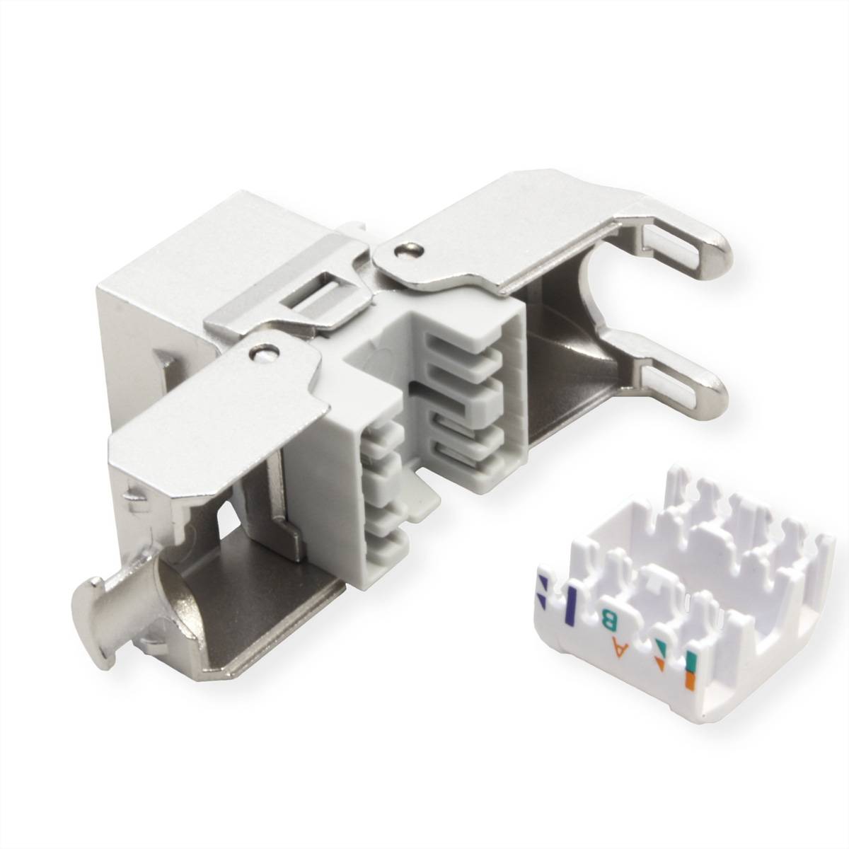 ROLINE Keystone Cat.6A (Classe EA), RJ-45, blindé, sans outil, argent-1