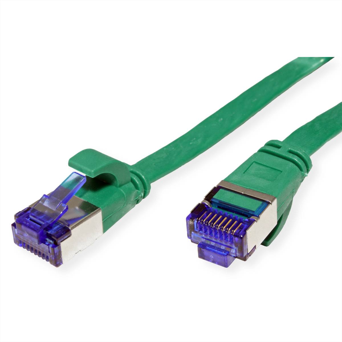 Cordon VALUE Cat.6A (Classe EA) F/UTP confectionné, plat, vert, 1,5 m-1