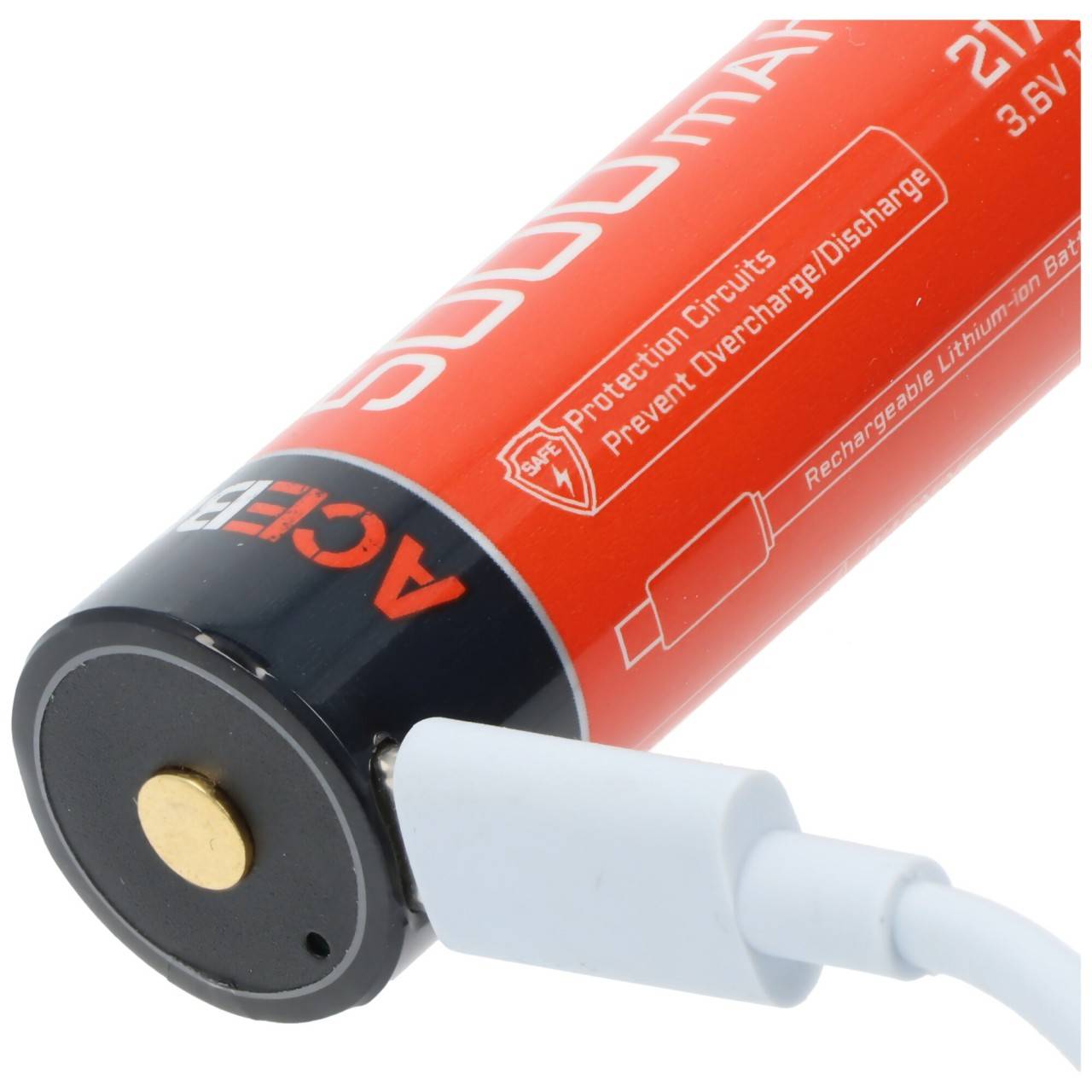 Batterie Li-ion 21700 5000mAh, USB-C, courant de décharge max. 15A, 76,2 x 21,7 mm-4