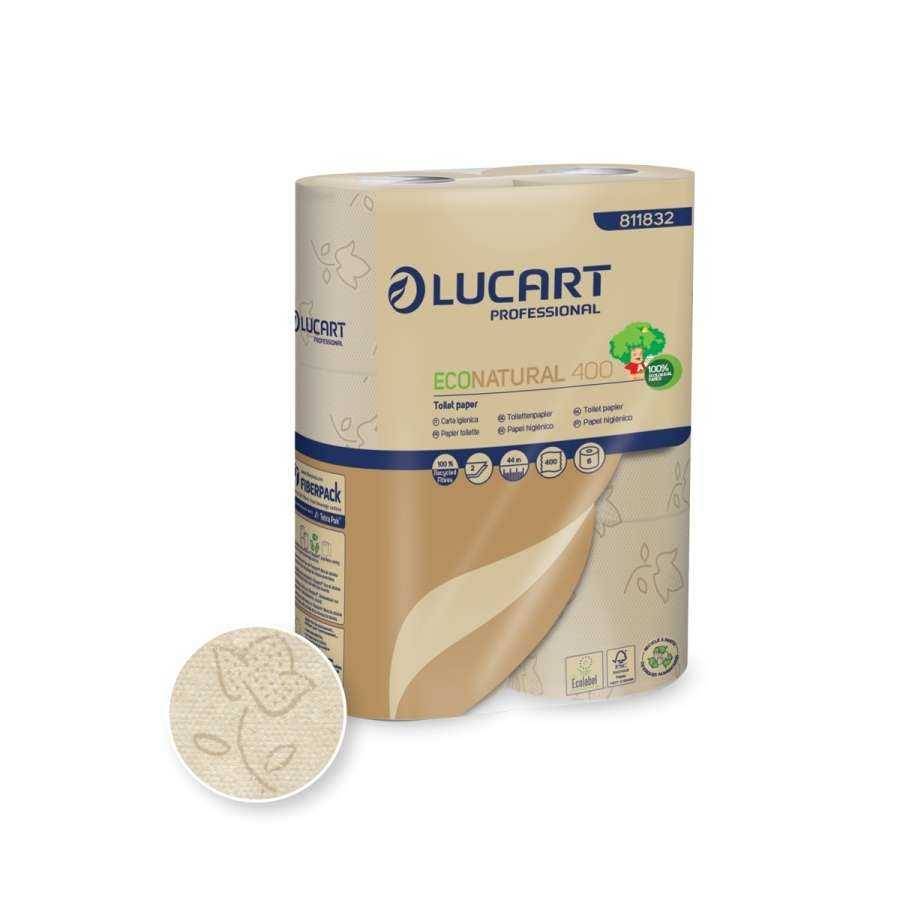 Papier toilette econatural petits rouleaux 400 formats lot de 30 - LUCART - Papier toilette et distributeur-0