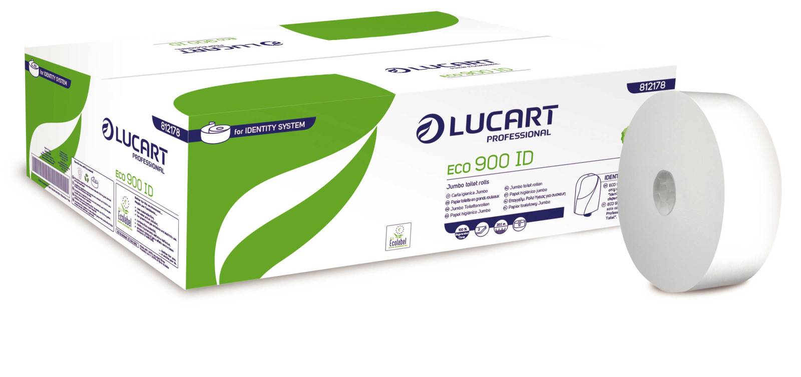 Papier hygiÈnique identity 2 plis blanc lot de 12 - LUCART - Papier toilette et distributeur-0