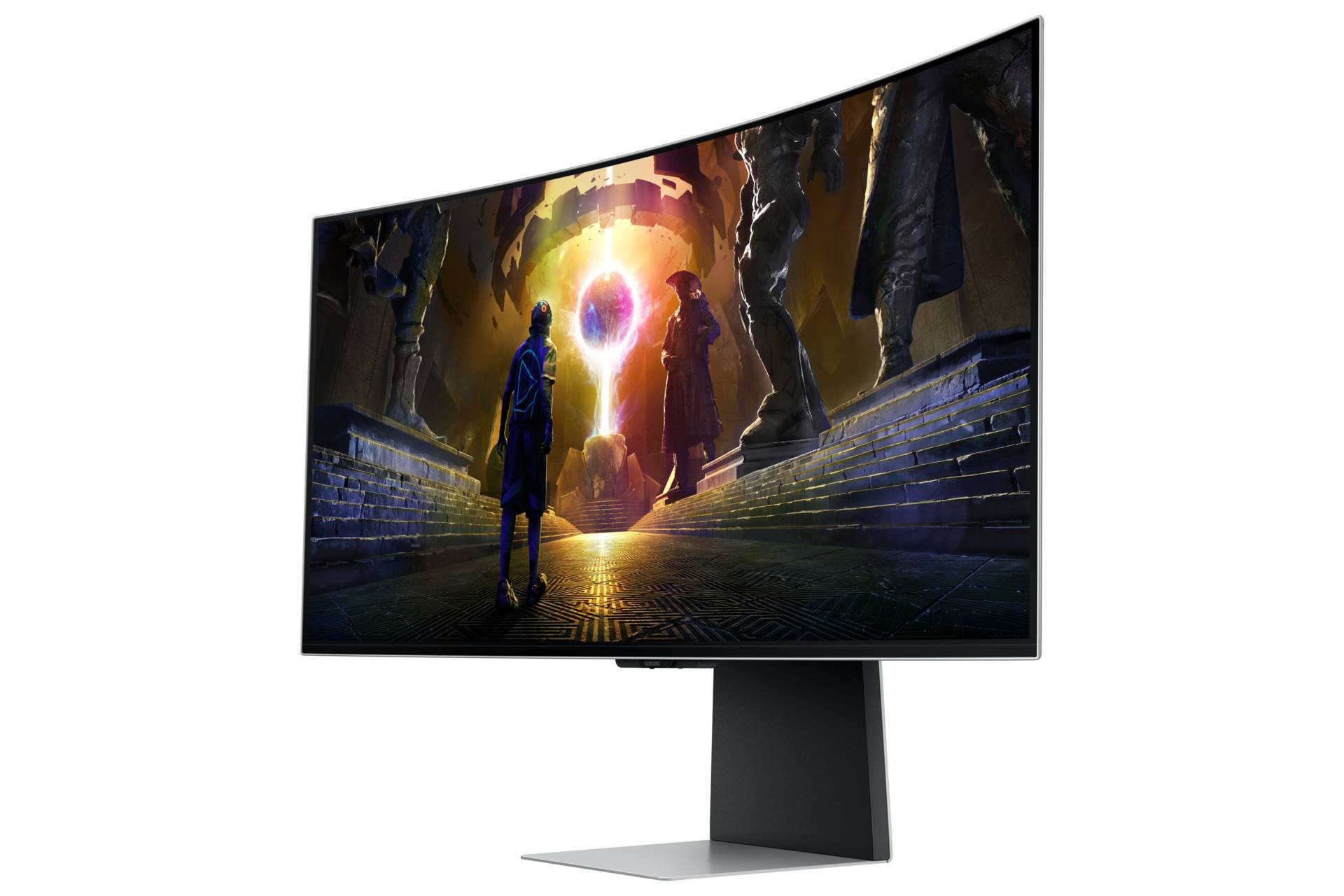 Moniteur gaming Samsung Samsung G85SD Monitor PC 86.4 cm (34) 3440 x 1440 Pixel UltraWide Quad HD Argent CEE G (A - G) 8-3