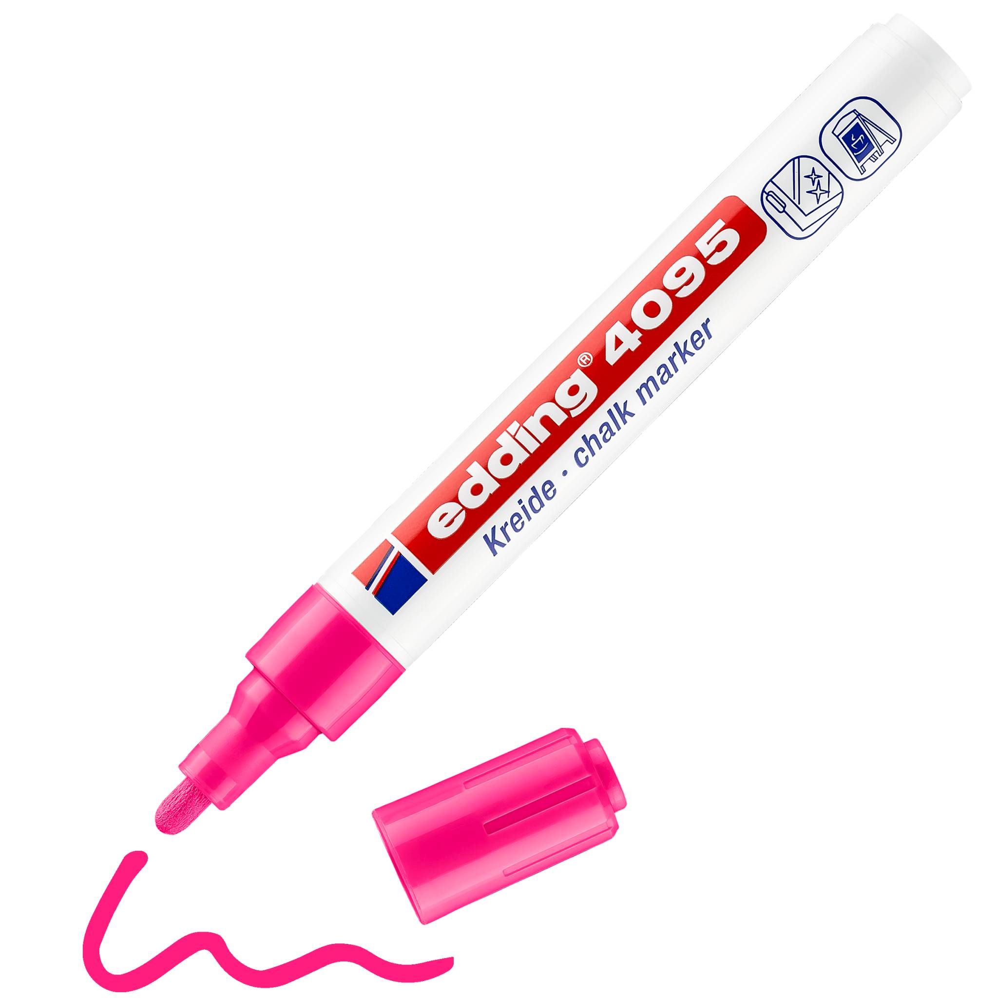 Edding Kreidemarker 4-4095-1-1069 Marqueur craie rose fluorescent 4 mm, 15 mm-2