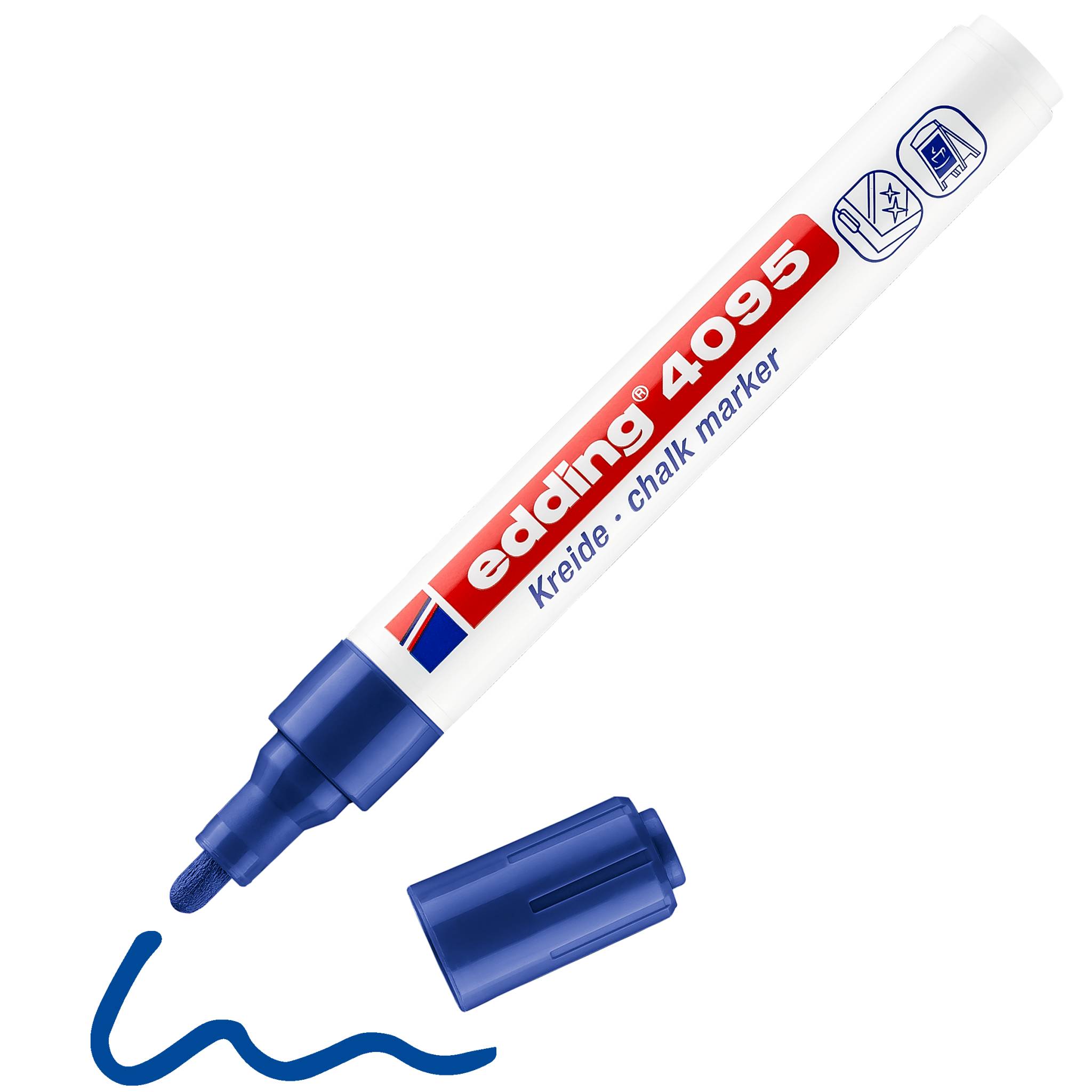 Edding 4095 4-4095-1-1003 Marqueur craie bleu 4 mm, 15 mm N/A-4