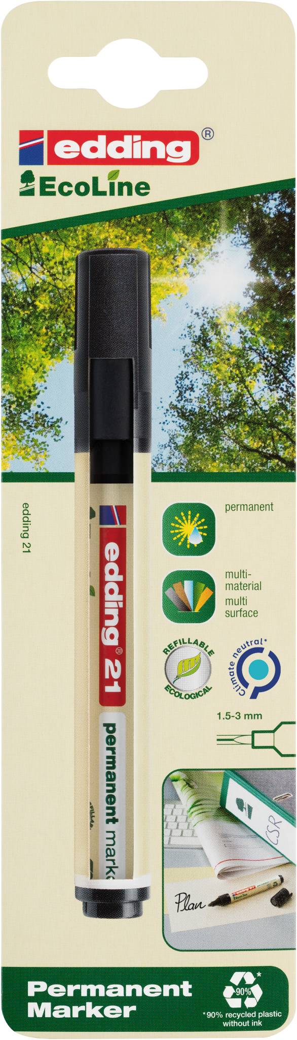 Marqueur permanent Edding 4-21-1-1001 N/A noir N/A 1 pc(s)-2