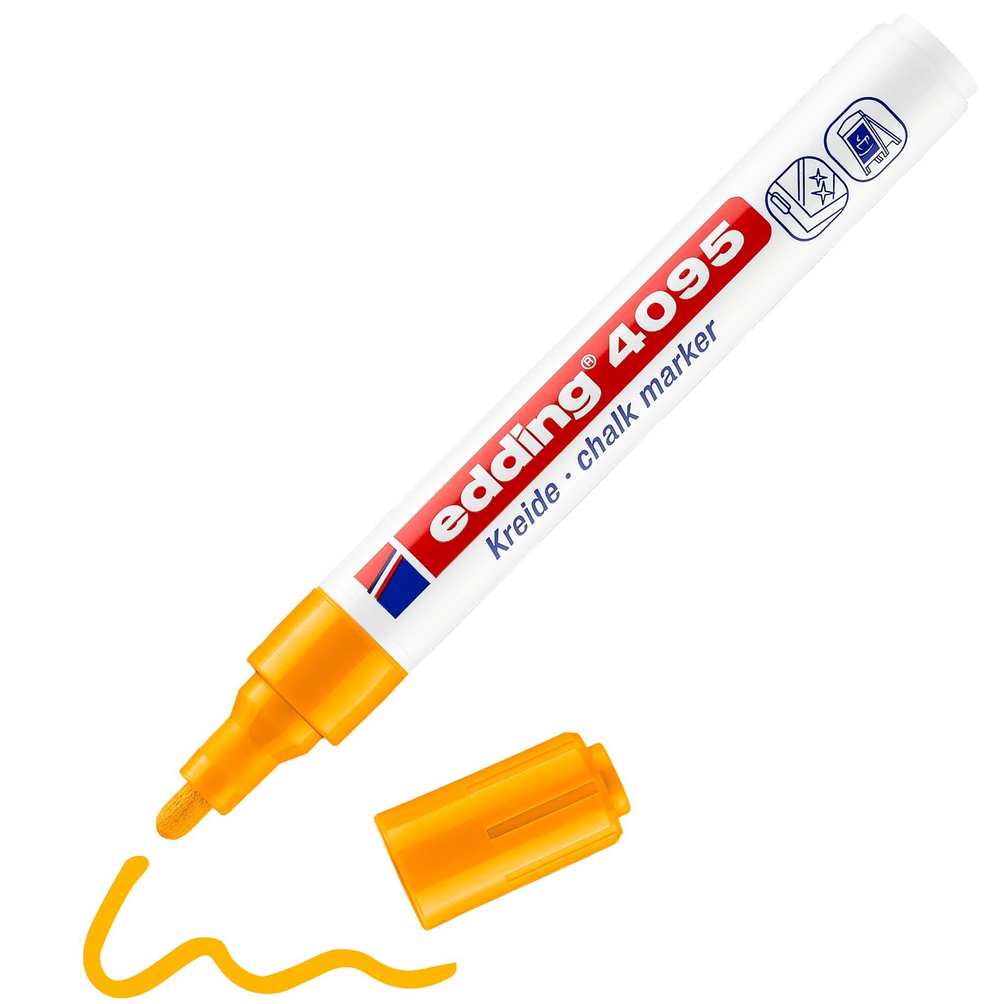 Edding Kreidemarker 4-4095-1-1066 Marqueur craie orange fluorescent 4 mm, 15 mm-0