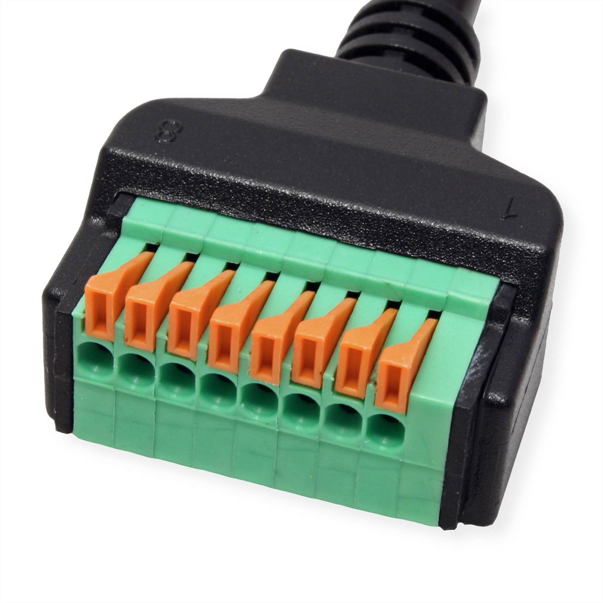 Roline Adaptateur réseau Connecteur RJ45, 8 broches 30 cm noir, vert, orange flexible 12.02.1171-1