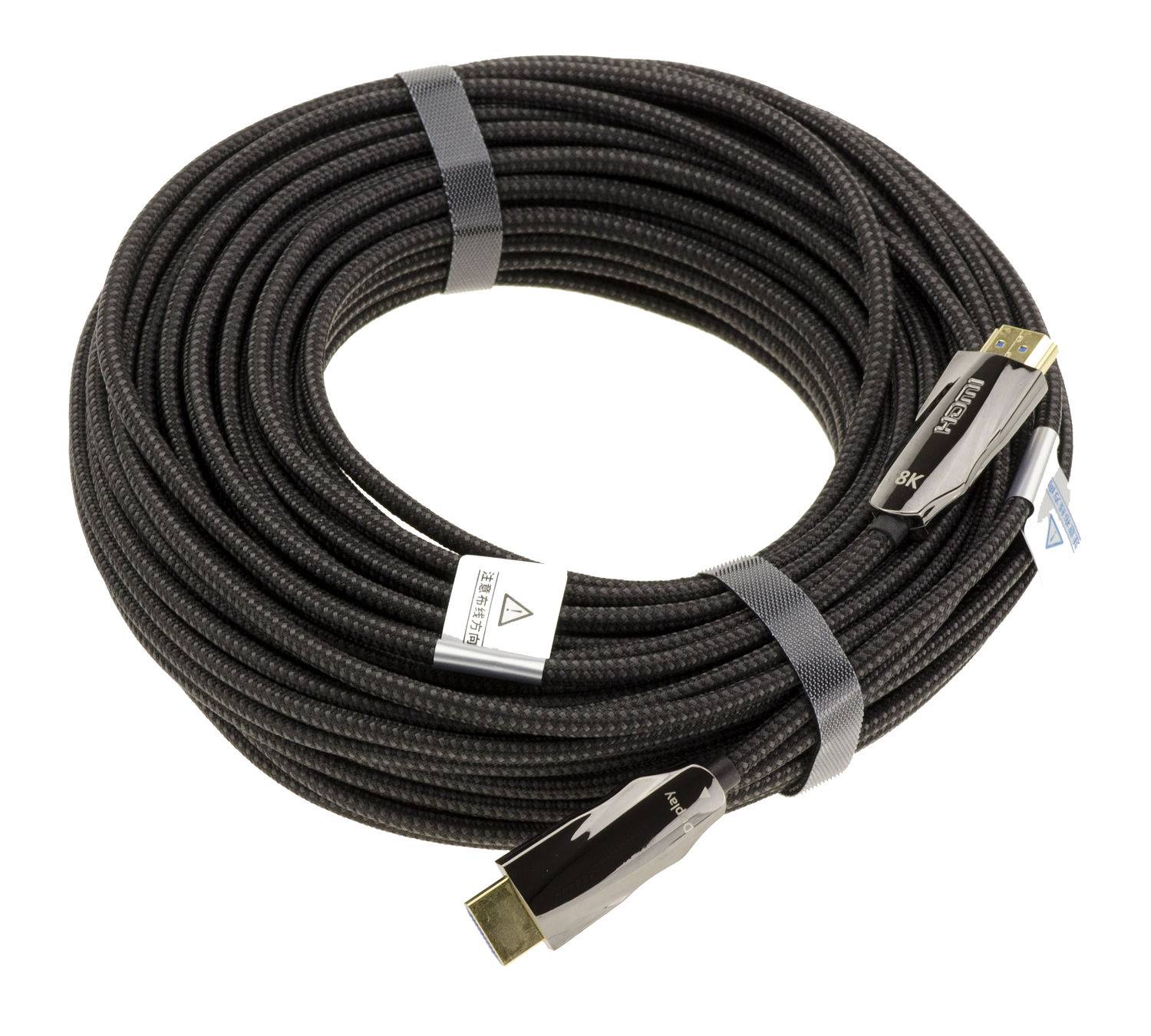Cordon HDMI 8K 48Gbps 10M avec coeur en fibres optiques et aluminium pur, isolation aluminium et enveloppe externe nylo-1