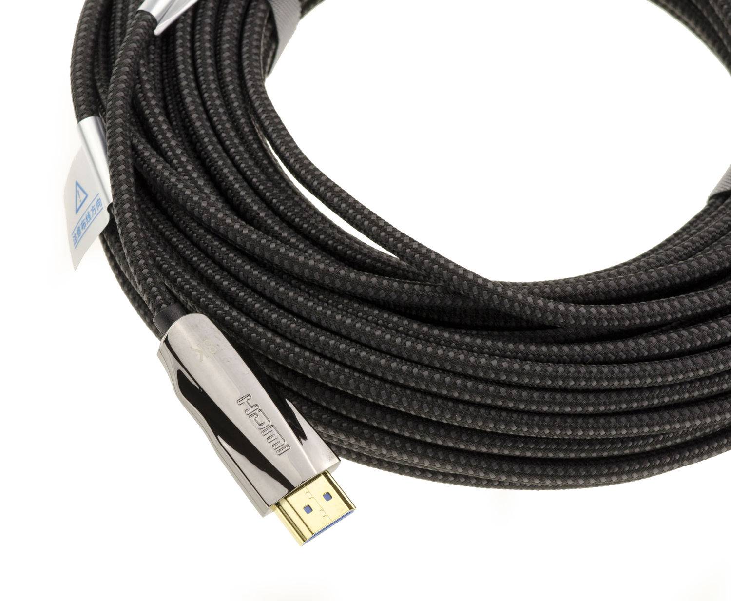 Cordon HDMI 8K 48Gbps 10M avec coeur en fibres optiques et aluminium pur, isolation aluminium et enveloppe externe nylo-2
